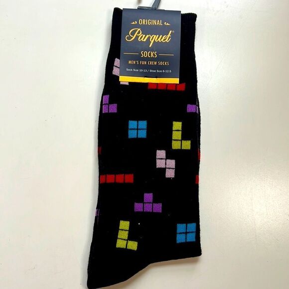 Parquet Tetris Nintendo Mens Novelty Fashion Socks - Picture 1 of 3
